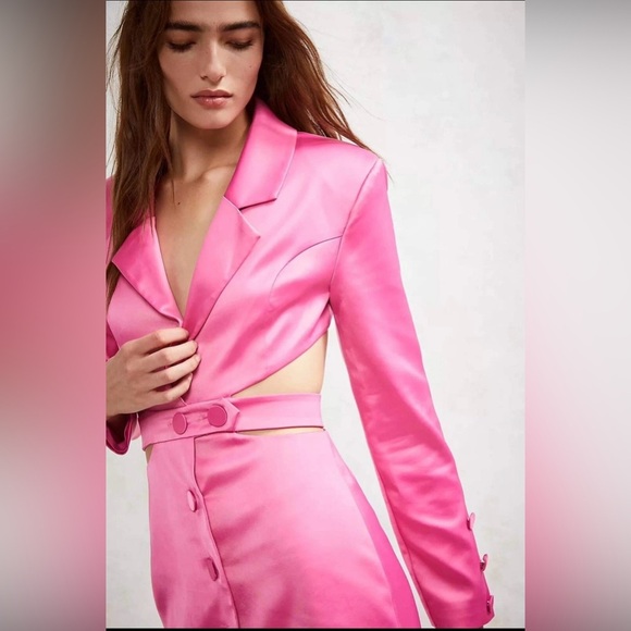 For Love And Lemons Fuchsia Satin Blazer Dress- XS- worn once! - Picture 2 of 16
